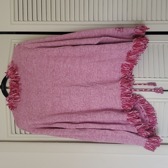 Like new! Design Options by Philip & Jane Gordon breast cancer fringe sweater - Picture 8 of 11